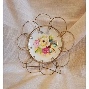 Vintage Porcelain Rose + Wirework Plate